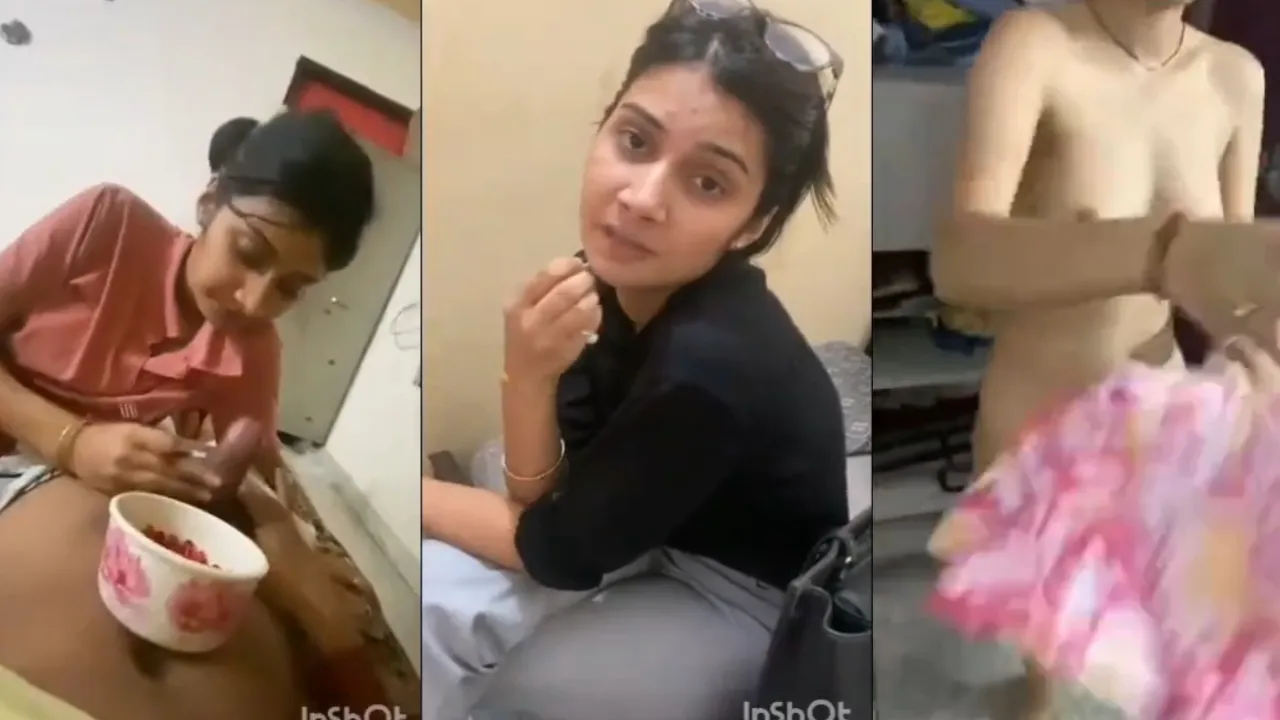 Office Girl Hotel Striptease and Bedroom Handjob MMS