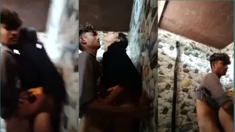Young boy sucking his girlfriend in the bathroom mms